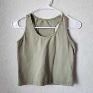 Olive Green Cotton Tank Top